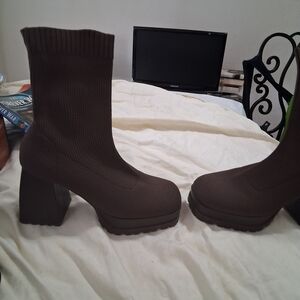 Brown Women's Platform Ankle Boots